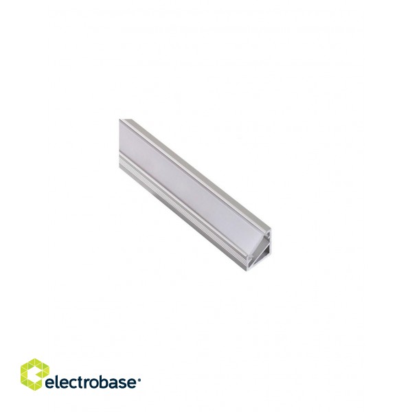 Aluminum profile with white cover for LED strip, anodized, corner 30/60° TRI-LINE MINI, 3m image 1