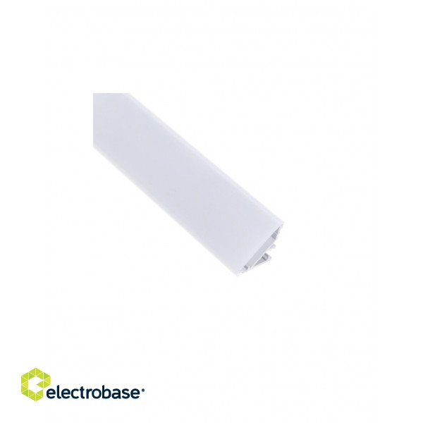 Aluminum profile with white cover for LED strip, anodized, corner 45° CORNER LINE, 3m image 1