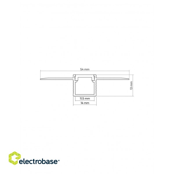 Aluminum profile with white cover for LED strip, anodized, recessed, architectural, for ceilings/walls, DEOLINE P, 3m paveikslėlis 2