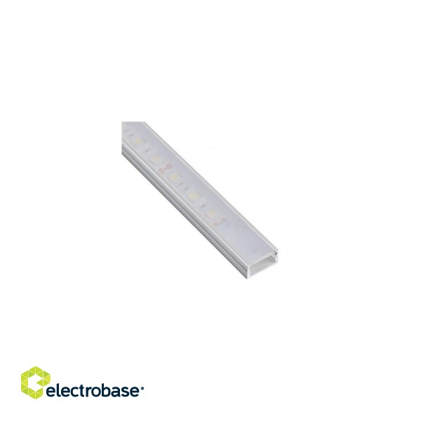 Aluminum profile with white cover for LED strip, anodized, surface LINE MINI 3m paveikslėlis 1