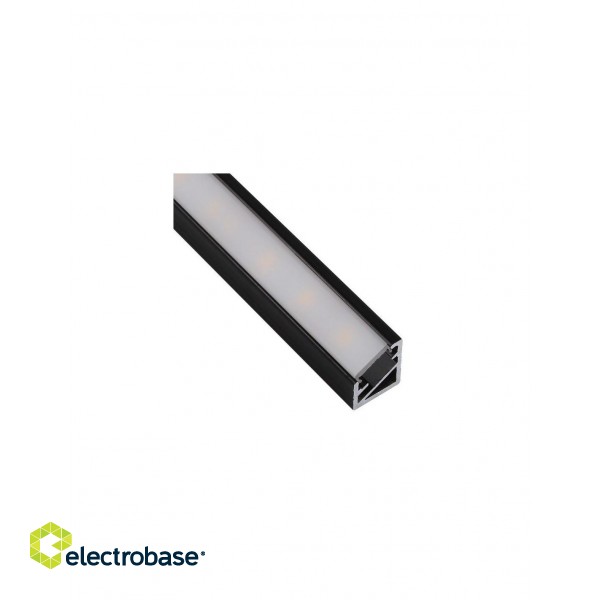 Aluminum profile with white cover for LED strip, black, corner 30/60° TRI-LINE MINI, 2m image 1