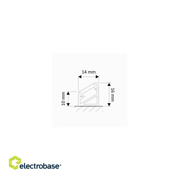Aluminum profile with white cover for LED strip, anodized, corner 30/60° TRI-LINE MINI, 2m image 2