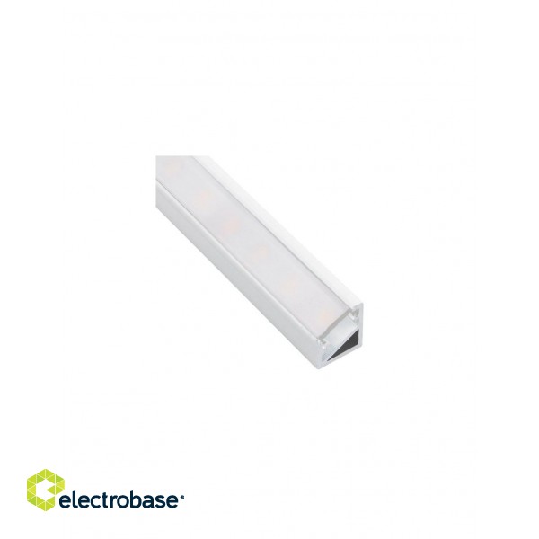 Aluminum profile with white cover for LED strip, white, corner 30/60° TRI-LINE MINI, 2m фото 1