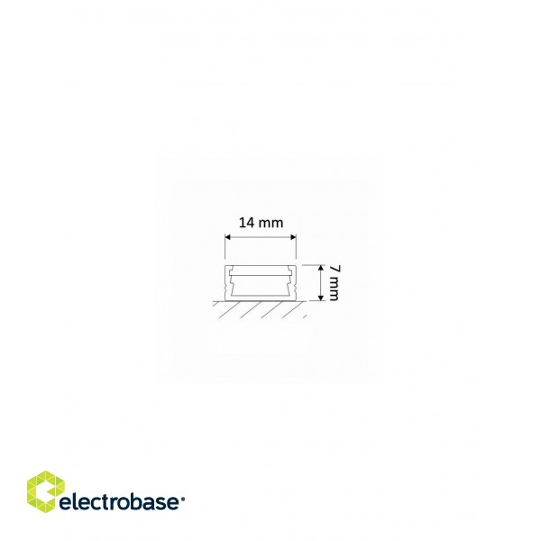 Endcap for LED profile LINE MINI, gray, with hole 3,5mm image 2