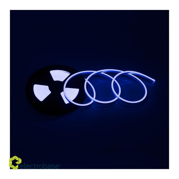 LED strip NEON FLEX, 5m reel, 12Vdc, 11W/m, IP65, BLUE, 1cm cut, Design Light image 2