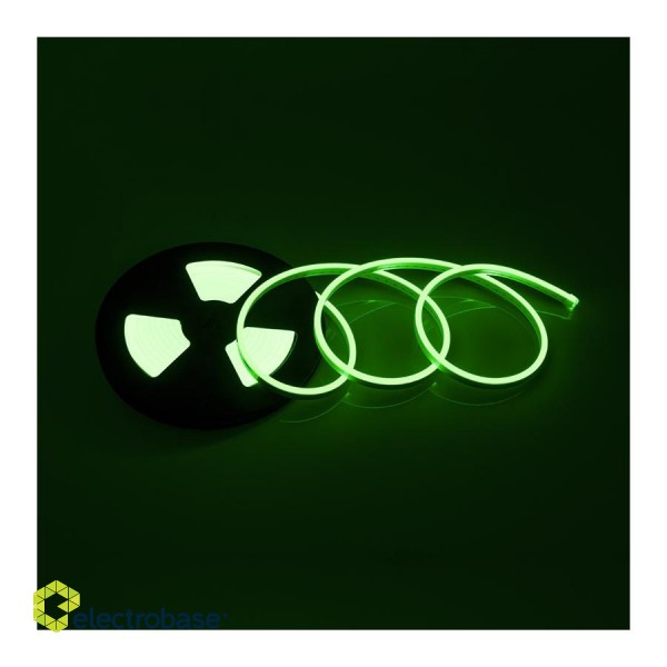 LED strip NEON FLEX, 5m reel, 12Vdc, 11W/m, IP65, GREEN, 1cm cut, Design Light фото 1