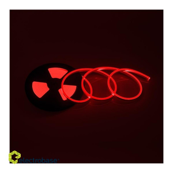 LED strip NEON FLEX, 5m reel, 12Vdc, 11W/m, IP65, RED, 1cm cut, Design Light image 2