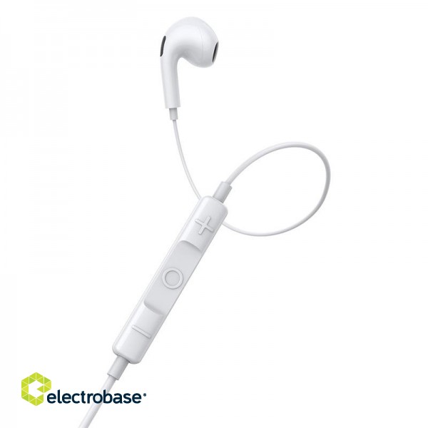 Earphones 3.5mm with Built-in Microphone & Controller, White image 3