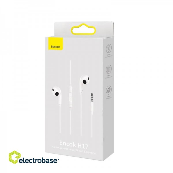 Earphones 3.5mm with Built-in Microphone & Controller, White image 5