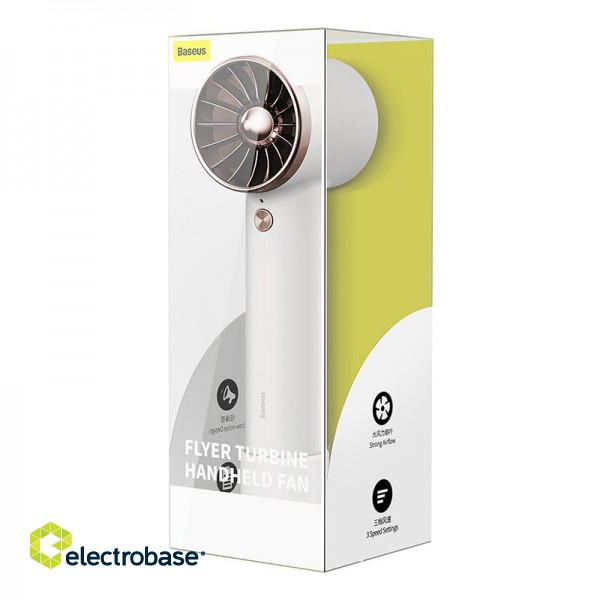 Portable Mini Fan 4000mAh with Built-in USB-C Cable, White image 5