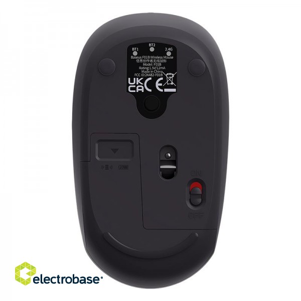 Wireless Tri-mode Mouse 2.4GHz/Bluetooth F01B, Gray paveikslėlis 3