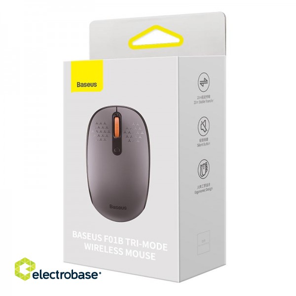 Wireless Tri-mode Mouse 2.4GHz/Bluetooth F01B, Gray фото 6
