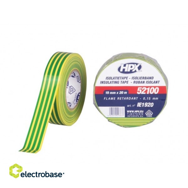 PVC insulating tape VDE - yellow/green 19mm x 20m