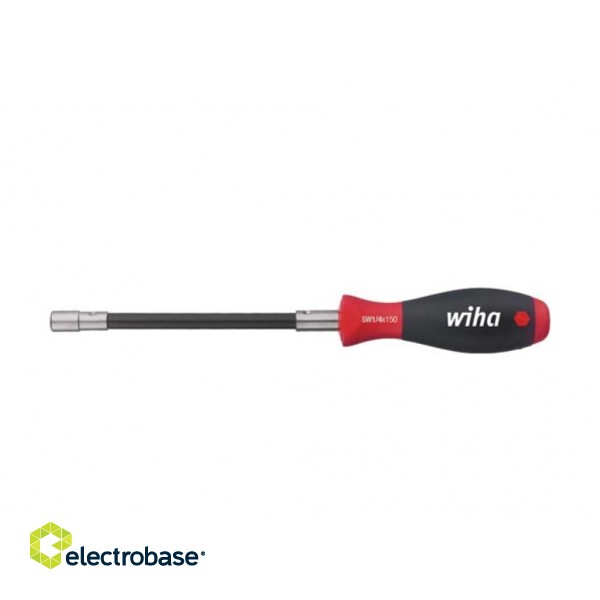 Wiha Screwdriver with bit holder SoftFinish® clamping with retaining ring flexible shaft, 1/4" (01479) 268 mm