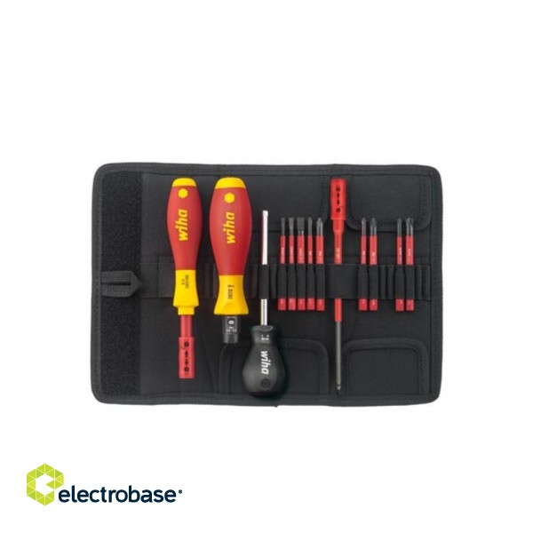 Wiha Torque screwdriver set TorqueVario®-S electric assorted, variably adjustable torque limit, 13-pcs. in bag (40674) 0,8-5,0 Nm