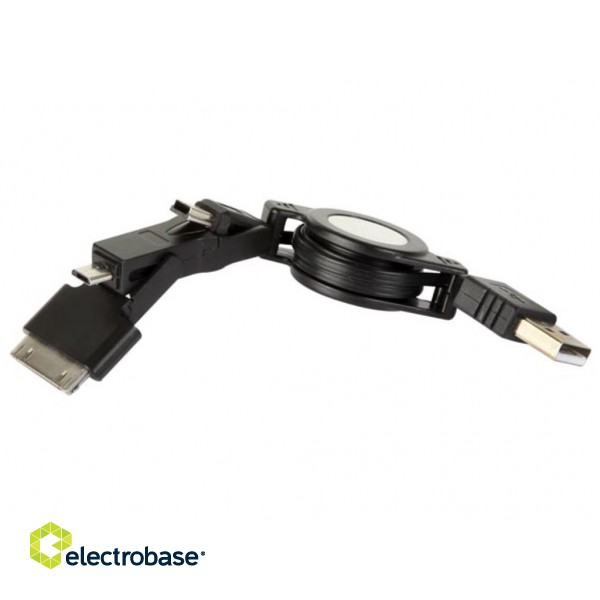 MINI USB + MICRO USB + IPAD/IPOD USB RETRACTABLE CABLE