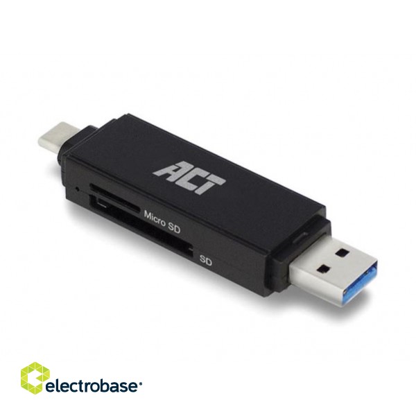 USB 3.2 Gen1 Card Reader SD and Micro SD, USB-C & Type-A connector