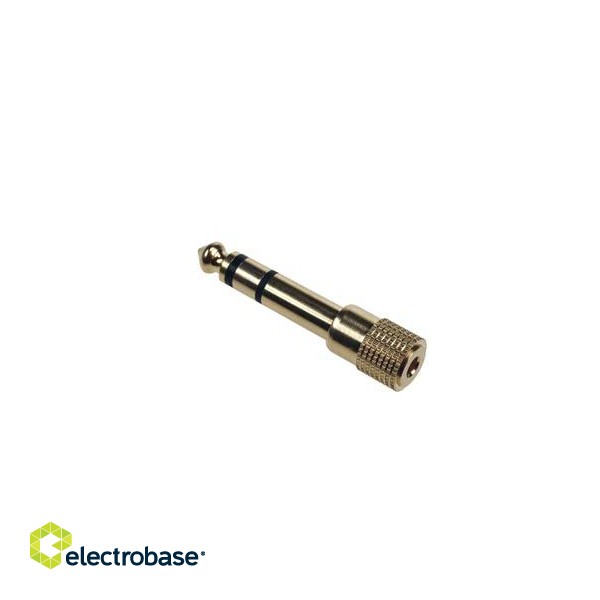 FEMALE 3.5mm STEREO JACK TO MALE 6.35mm STEREO JACK - GOLD