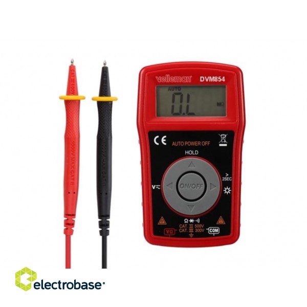 DIGITAL MULTIMETER AUTOMATIC - CAT III 300 V / CAT II 500 V - 2000 COUNTS WITH DATA HOLD / BACKLIGHT FUNCTIONS
