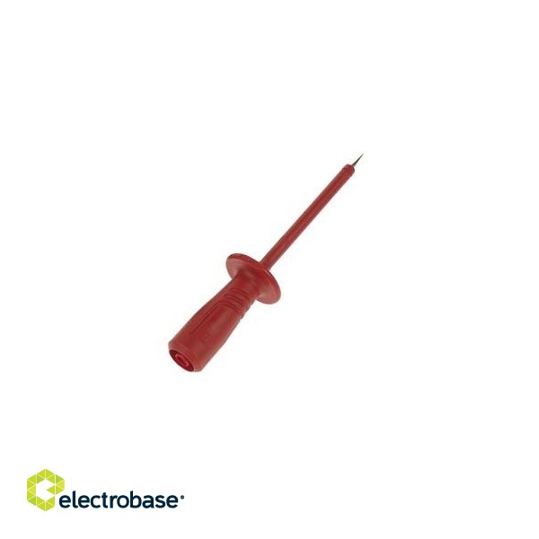 TEST PROBE WITH ELASTIC,SHATTER-PROOF INSULATED SLEEVE, FEMALE SOCKET 4mm safety (PRUEF2600 RED)
