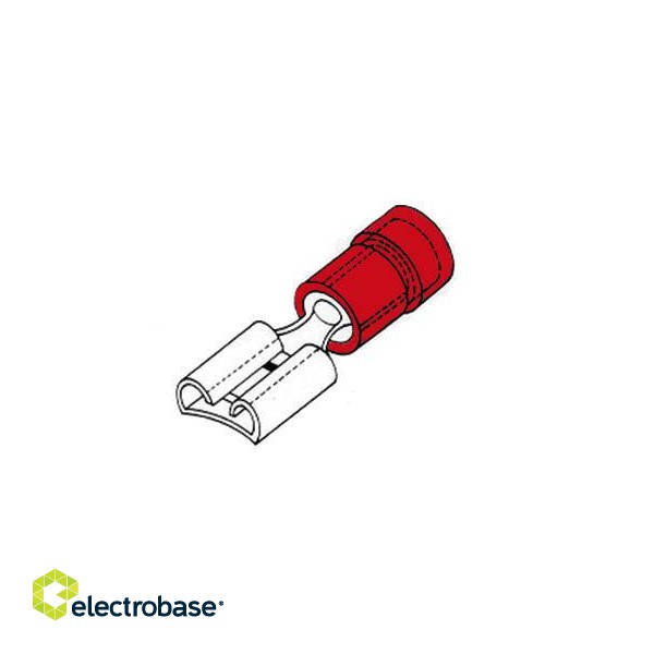 FEMALE CONNECTOR 6.4mm RED
