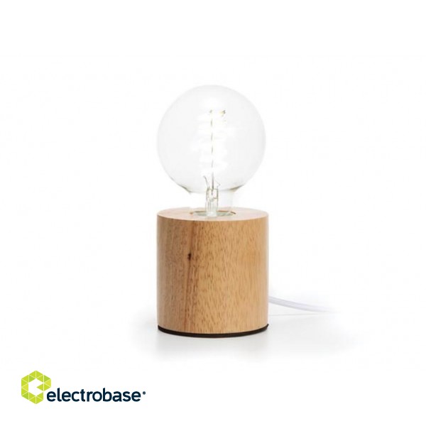 LAMP BASE - Decorative Lamp Base - Oak - Cylinder