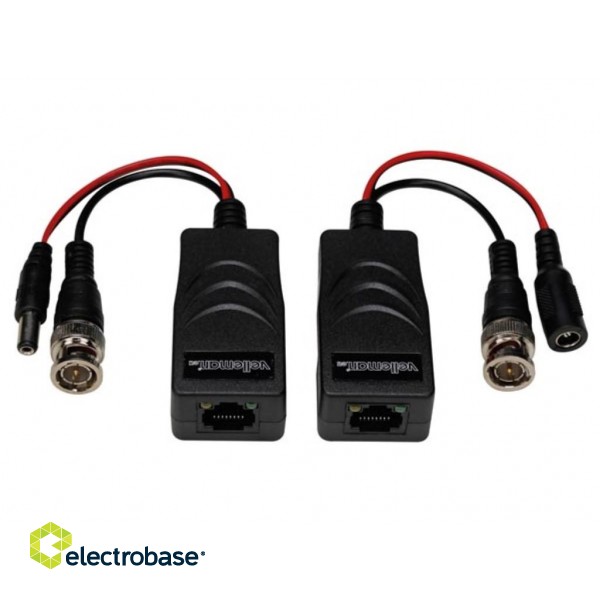 TVI VIDEO AND POWER BALUN WITH 8P8C (RJ45) TERMINAL AND BNC/POWER CABLES - PAIR