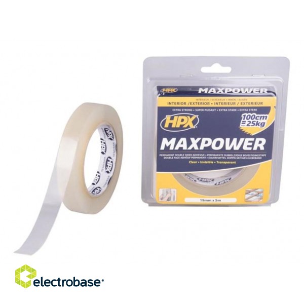 Max Power Transparent mounting tape - 19mm x 5m