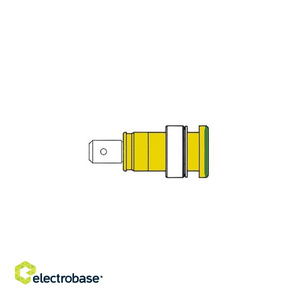 BUILT-IN SAFETY SOCKET 4mm, CONTACT PROTECTED / YELLOW + GREEN (SEB 2620-F6,3)