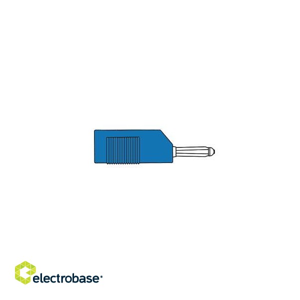 MATING CONNECTOR 4mm WITH LONGITUDINAL OR TRANSVERSE CABLE MOUNTING, WITH SCREW / BLUE (BSB 20K)