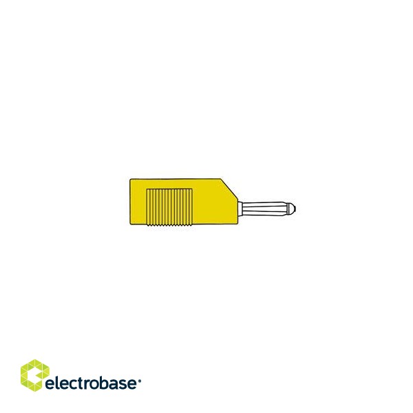 MATING CONNECTOR 4mm WITH LONGITUDINAL OR TRANSVERSE CABLE MOUNTING, WITH SCREW / YELLOW (BSB 20K)