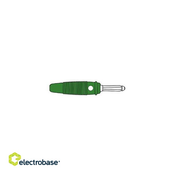 MATING CONNECTOR 4mm WITH TRANSVERSE HOLE AND SOLDERING END / GREEN (BULA 30K)