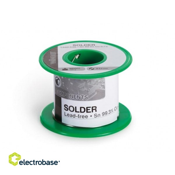 LEAD-FREE Solder wire, Sn 99.3% - Cu 0.7% 0.6mm 100g