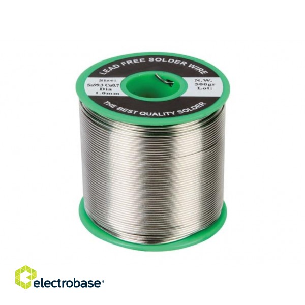 LEAD-FREE Solder wire, Sn 99.3% - Cu 0.7% 1mm 500g