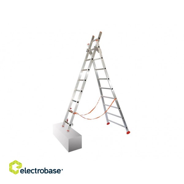 Combination ladder, aluminium, type ATLANTA, length: 2m, 2 x 7 steps