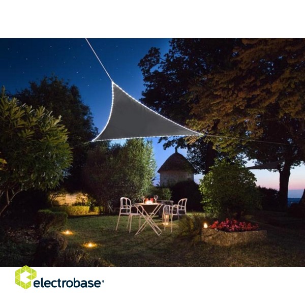 SHADE SAIL WITH BUILT-IN LED BORDER - TRIANGLE - 3.6 x 3.6 x 3.6 m - ANTHRACITE