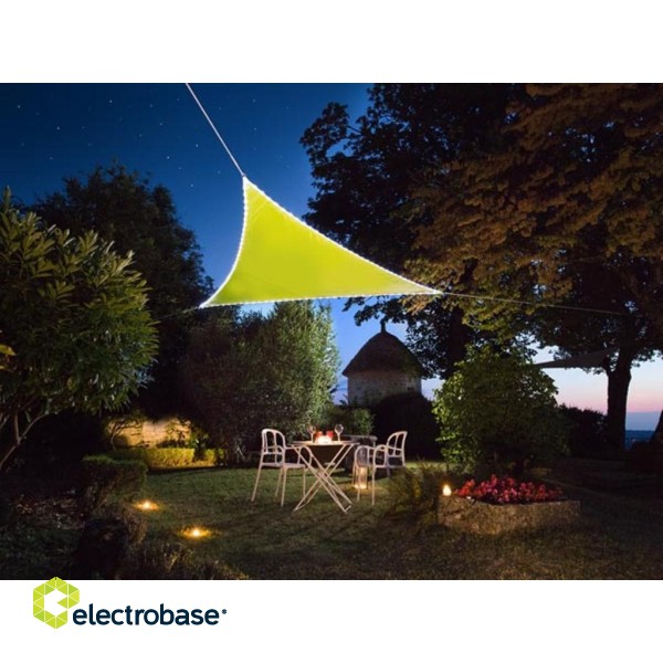 SHADE SAIL WITH BUILT-IN LED BORDER - TRIANGLE - 3.6 x 3.6 x 3.6 m - LEMON GREEN