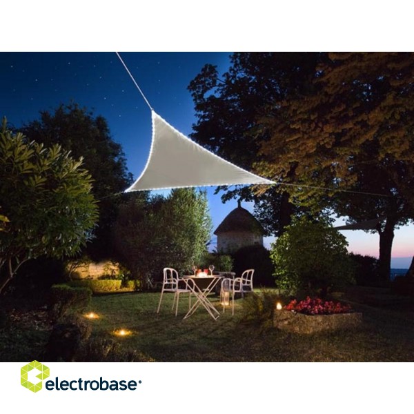 SHADE SAIL WITH BUILT-IN LED BORDER - TRIANGLE - 3.6 x 3.6 x 3.6 m - TAUPE