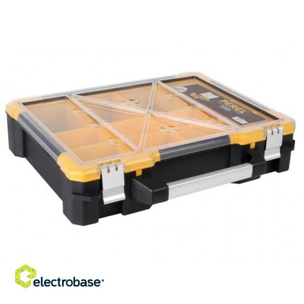 Plastic Storage Case with Removable Bins - 490 x 420 x 115 mm - 23 L