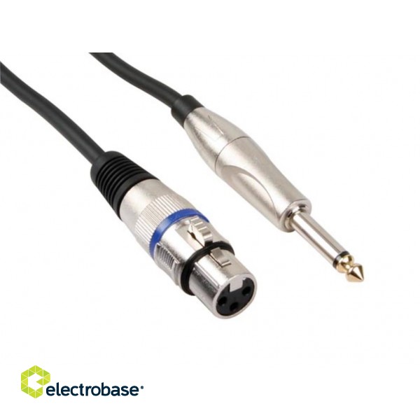 XLR CABLE - XLR FEMALE to JACK 6.35 mm - MONO - 3 m