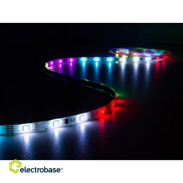 KIT WITH DIGITAL ANIMATED FLEXIBLE LED STRIP, CONTROLLER AND POWER SUPPLY - RGB - 150 LEDs - 5 m - 12 VDC