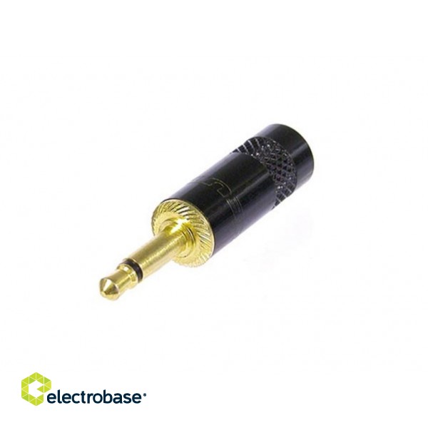 REAN - MINI JACK 3.5 mm MONO, BLACK METAL BODY, GOLD PLATED CONTACTS