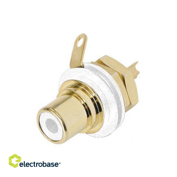 REAN - PHONO RECEPTACLE (RCA) - GOLD PLATED CONTACTS - WHITE