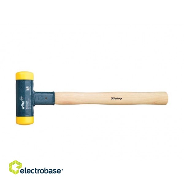 Wiha Soft-faced hammer dead-blow with hickory wooden handle, round hammer face (02095) 40 mm