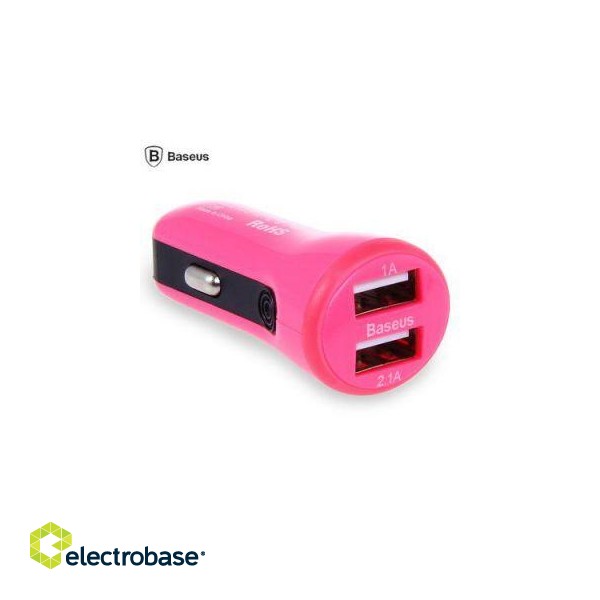 Авто зарядка Baseus Universal Tiny Car Charger CCALL-CR0R Pink