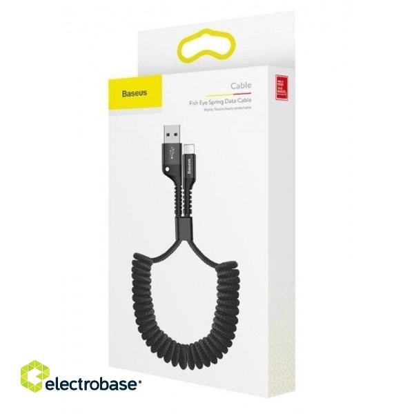 Кабель Baseus  Fish Eye Spring Cable Lightning 2A 1m Black