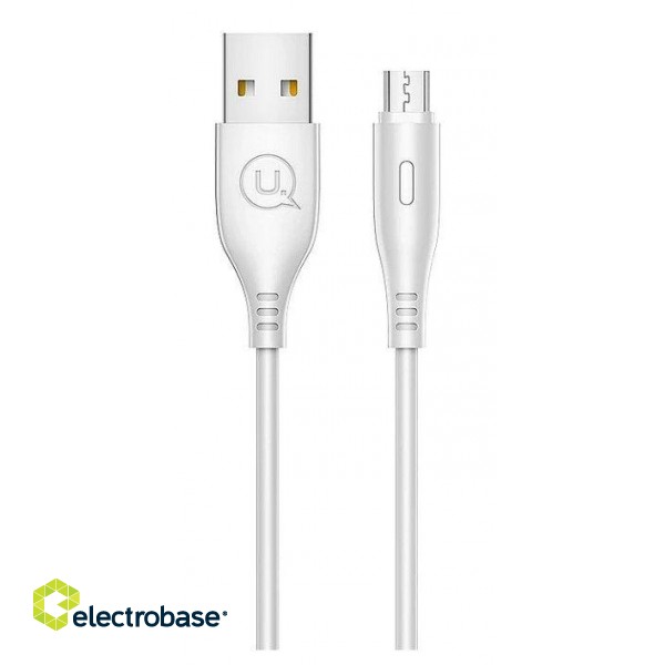 Cable USAMS  US-SJ268 U18 Flexi PVC Universal Micro USB to USB Data&amp;Fast 2A Charger Round Plug Cable White