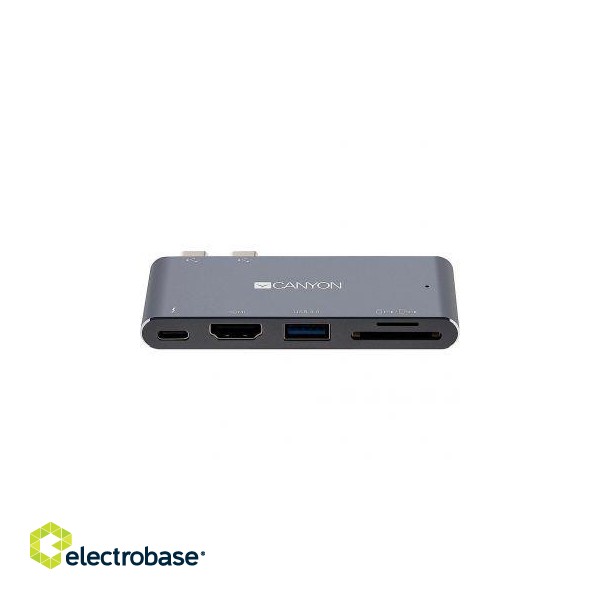 Parveidotājs Canyon  DS-5 Multiport Docking Station with 5 port Space Gray