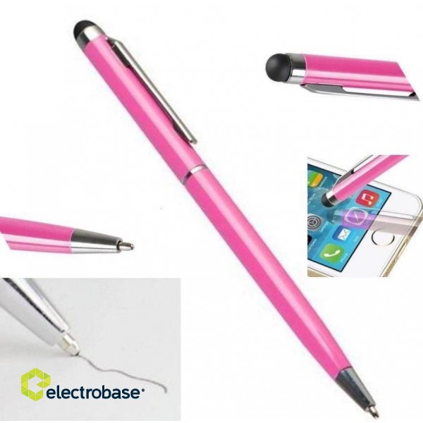 Zīmulis iLike Universal PN1 Universal 2in1 Capacitive Touch Stylus with Pen (Smartphone and Tablet PC) Pink
