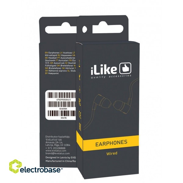 Laidinės ausinės iLike - Earphones IEA01WH 3.5mm White